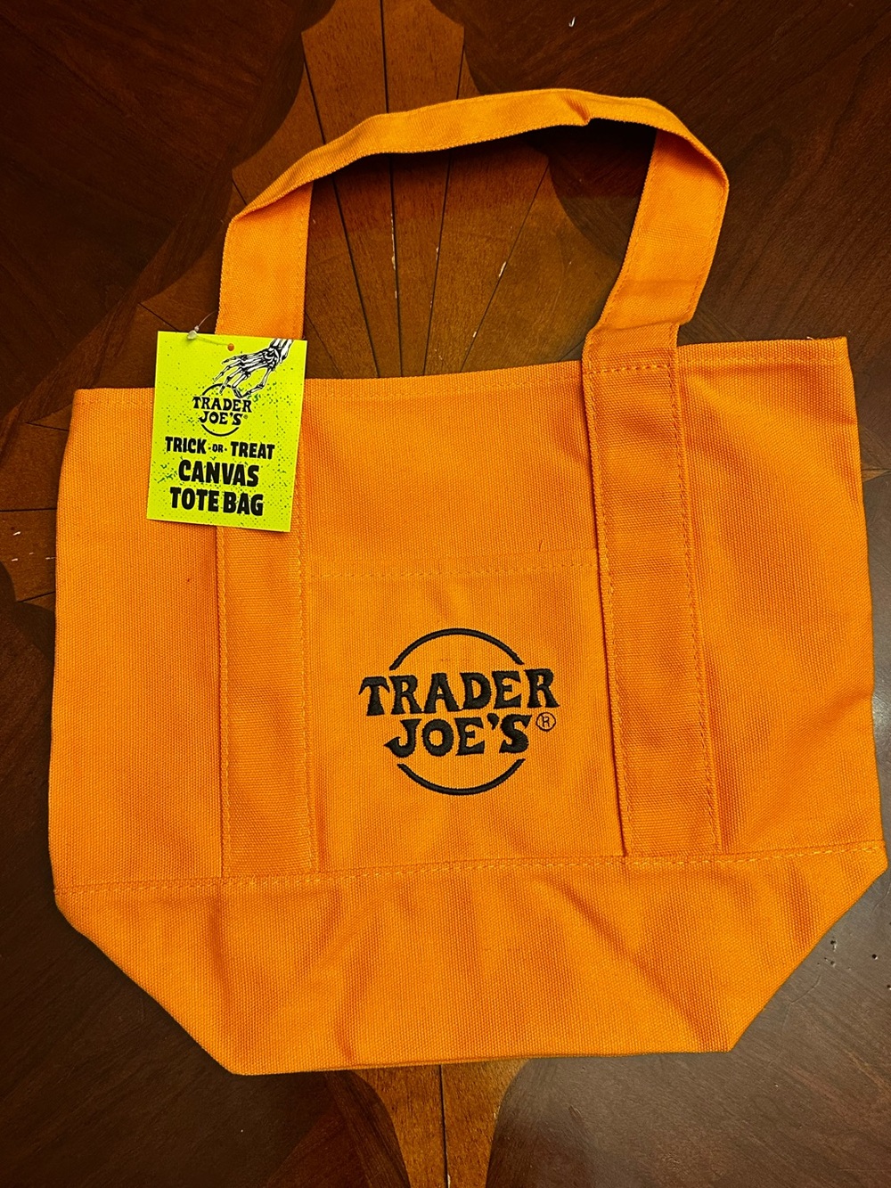 Trader Joe’s Trick-or-Treat Orange Canvas Tote Bag NWT 🎃